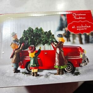 St. Nicolas Square Village Car with Christmas tree